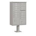 Salsbury Industries Salsbury Industries 3316GRY-P Cluster Box Unit - 16 A Size Doors - Type III - Gray - Private Access 3316GRY-P